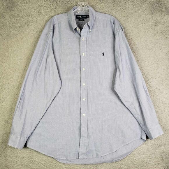 Polo Ralph Lauren Shirt Oxford Button Down LS Mens Size L Blake Blue Houndstooth - Picture 11 of 16